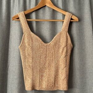 Express Cable Knit V-Neck Sweater Tank Top
